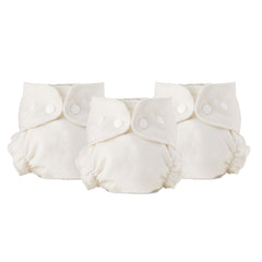 Esembly cloth diaper inner close-up of the soft absorbent butterfly-core for leak protection.