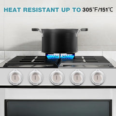 ESENHARBER stove knob cover with two-finger unlock design for easy adult access