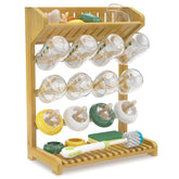 EsLuker.ly bamboo bottle drying rack vertical design keeps bottles organized and air-dried