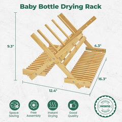 EsLuker.ly bamboo vertical dryer side view shows natural finish and stability.