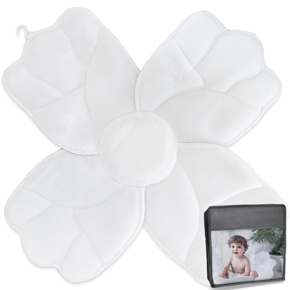 Esme L&H Baby Bath Flower Cushion close-up of 3D mesh fabric showing breathable soft texture