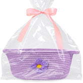 Esme L&H gift basket empty purple front view for elegant gift presentation