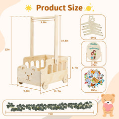 Esmorah baby shower crate showing the hanger rack feature for outfits