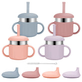 EsOfficce Baby Sippy Open Coral shows easy-grip handle for little learners