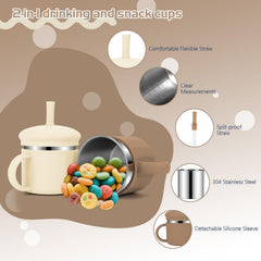 EsOfficce 3-stage training handle cup helps toddlers learn independent drinking