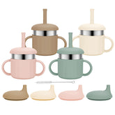EsOfficce baby sippy cup open cup shows easy cleaning and mess-reducing design.