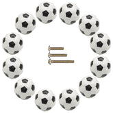 ESreake heavy ceramic soccer knob gloss closeup highlights a premium cabinet finish.
