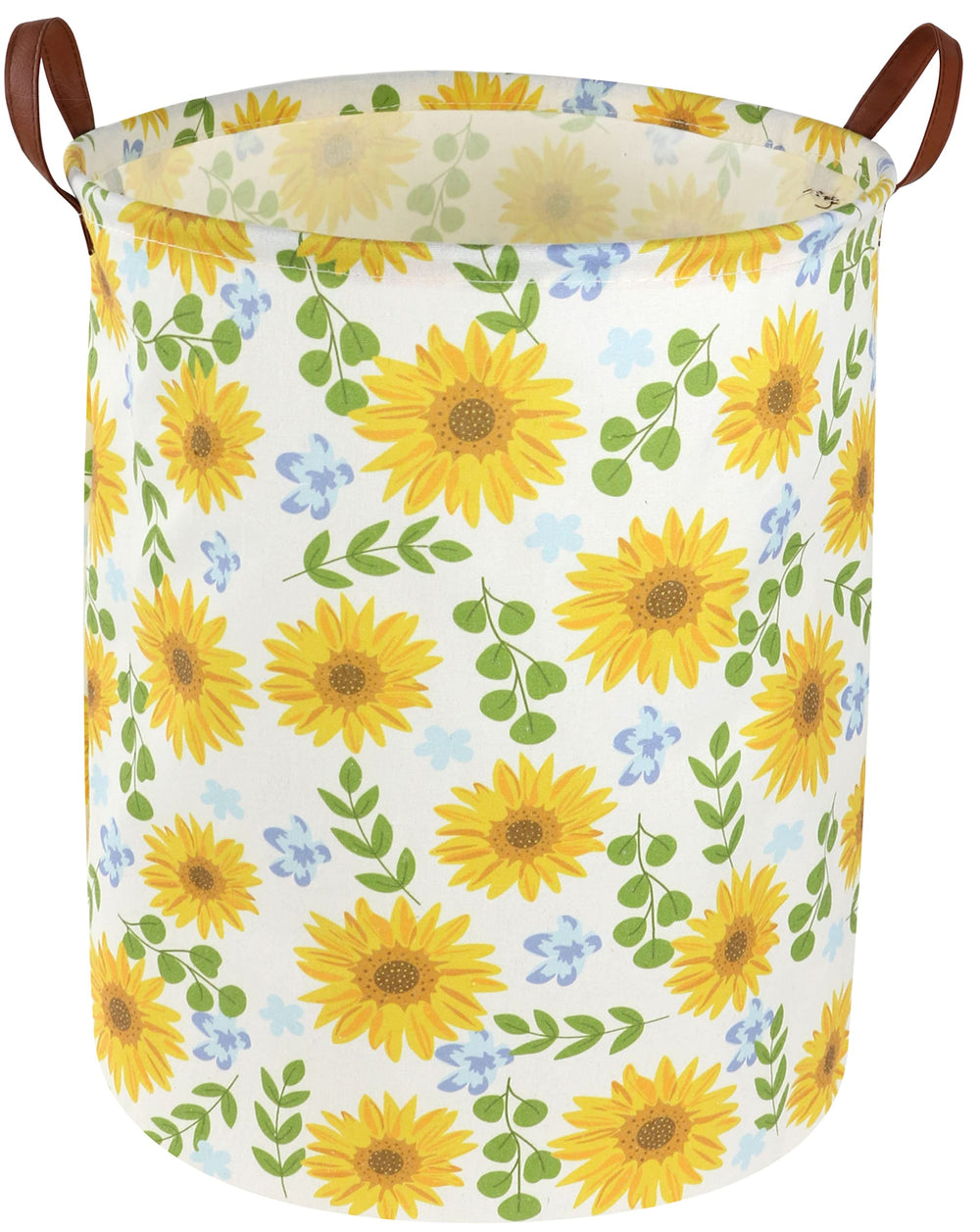Essme baby laundry hamper with sunflower pattern offers stylish nursery storage and toy organization.