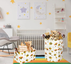 ESSME canvas laundry bin in waterproof bee design for nursery organization