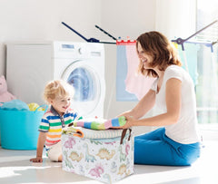 Essme Dinosaur Baskets add playful decor and storage to kids' room.