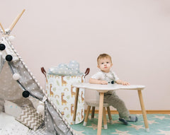 Essme giraffe hamper dimensions show 15.7 by 19.7 inches for storage.