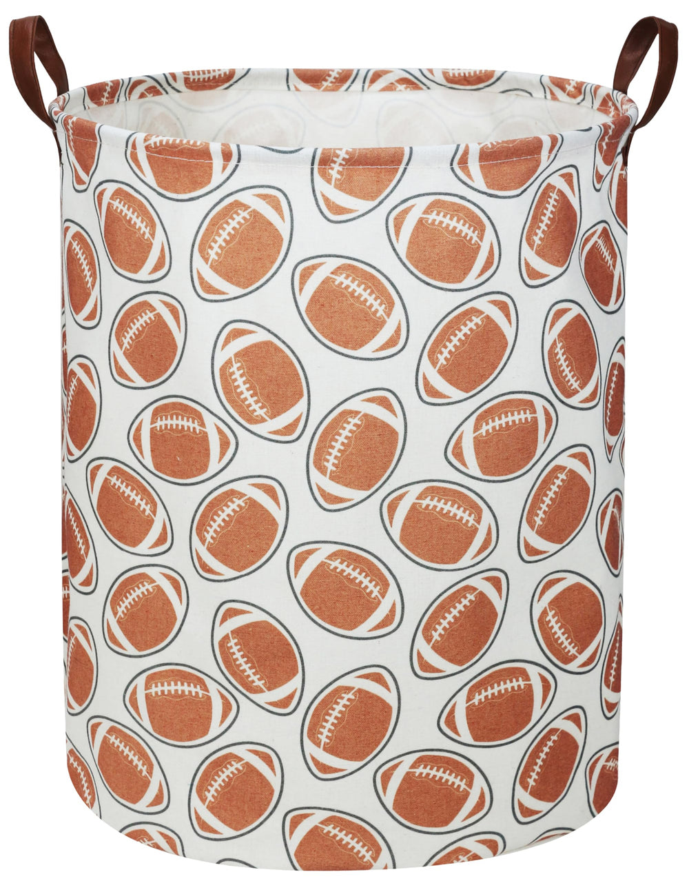 Essme kids laundry basket with football pattern front, ideal for boys' room decor and toy storage.