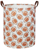 Essme kids laundry basket with football pattern front, ideal for boys' room decor and toy storage.