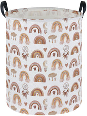 Essme kids laundry basket rainbow pattern—stylish toy storage for nursery.
