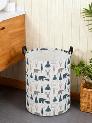 Essme woodland pattern basket ready for kid's room organization and decor.