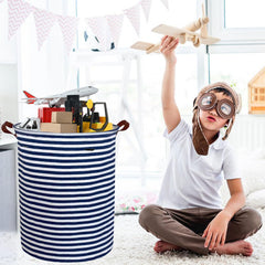 Essme Kids Laundry Hamper folded for compact storage in small spaces