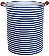 Essme Kids Laundry Hamper front view with navy stripes boosts room organization