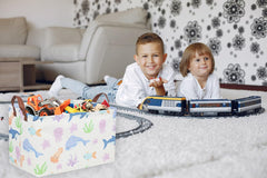 Essme kids storage basket in living room keeps toys neatly tucked away