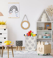 Essme lion storage basket provides large capacity for clutter-free playrooms.