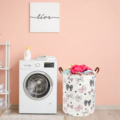 Essme Pink Girls Hamper leather handles offer sturdy grip during daily chores