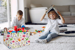 Essme rectangular boys basket collapsible design for space-saving storage.