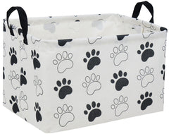 Essme rectangular dog basket front view showing sturdy handles and organization benefits.