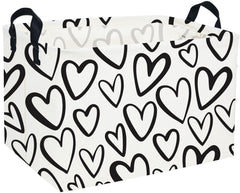 Essme rectangular heart basket front view shows sturdy handles for easy transport