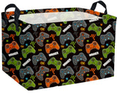 Essme rectangular kids basket in black game with easy-grab handles for transport.