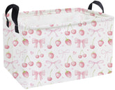 Essme rectangular kids basket pink handles for easy toy storage and transport.