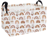 Essme rectangular kids basket rainbow pattern with handles, ideal for toy storage.