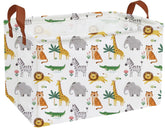 Essme rectangular kids baskets with animal design and sturdy handles for easy toy grabs