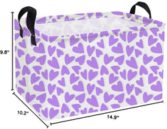 Essme purple heart basket, side view, sturdy handles for quick organizing.