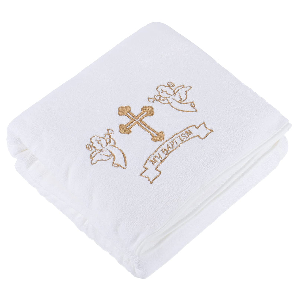 ESTAMICO baby christening blanket with embroidery cross for cherished baptism moments