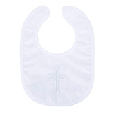 ESTAMICO christening bib with cross embroidery for precious baptism outfits, gentle daily wear.