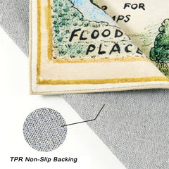 Estmy woodland map rug adds neutral charm suitable for boys or girls' rooms.
