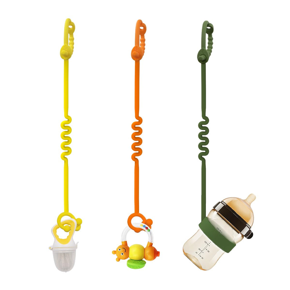 ETETOO toy straps orange strap on stroller for secure on-the-go toys.
