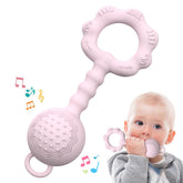 ETETOO teething toy pink: soft silicone texture soothing little gums during teething.