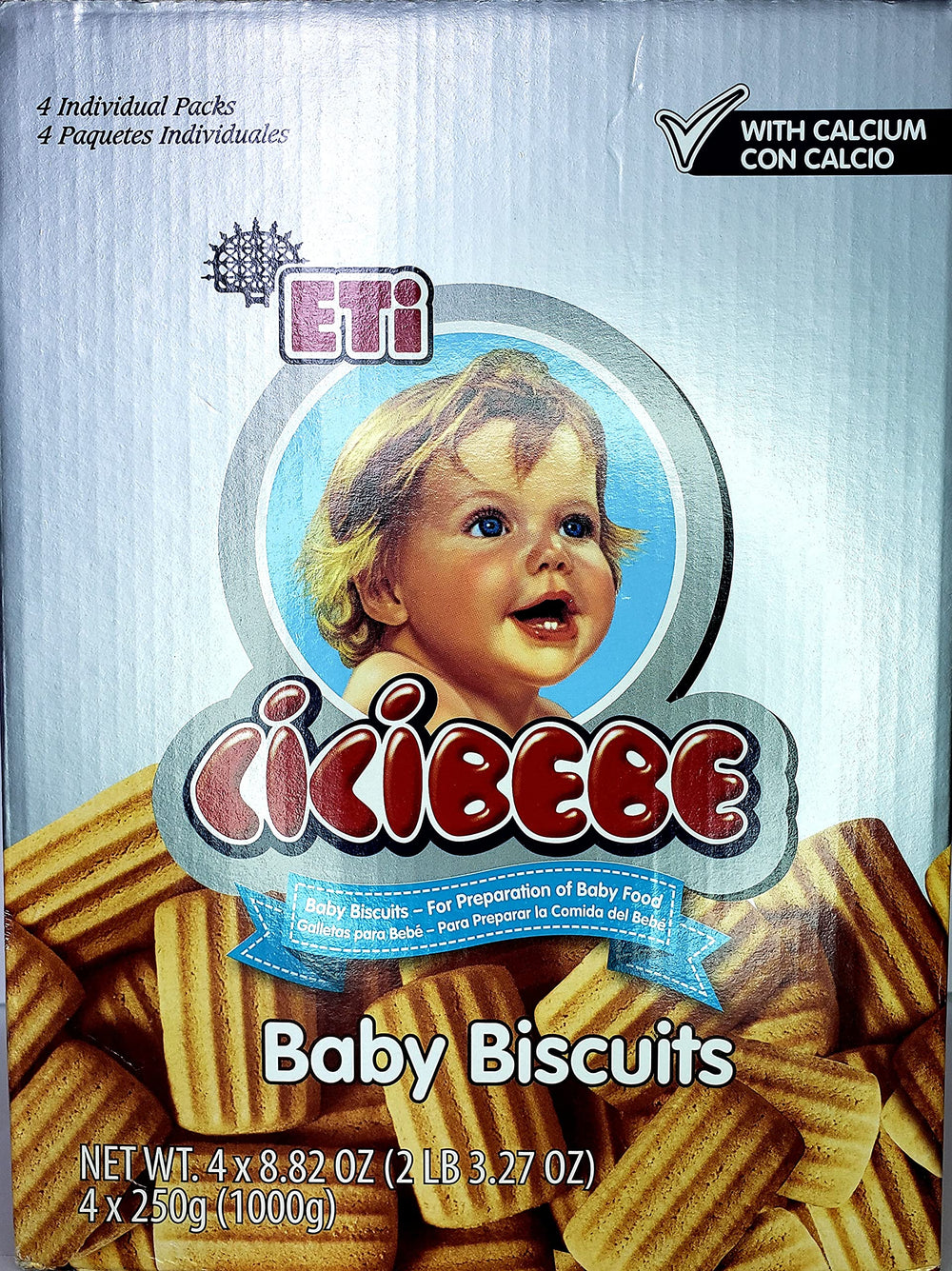 ETI Cicibebe baby biscuits box open shows four-pack convenience