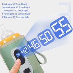 EUBUY bottle warmer for car demonstrates portable warmth during travel
