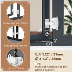 EUDEMON window lock adhesive tape installation on smooth window frame.