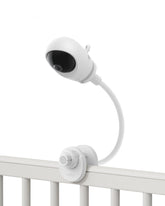 eufy Security baby monitor crib mount clamp closeup shows non-slip padding for secure attachment