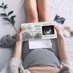 EURSET Baby Countdown Frame shows wooden number plaques for weeks