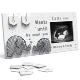 EURSET Baby Countdown Frame with wooden plaques for weeks tracking