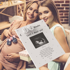 EURSET neutral-design frame with baby message, ideal for gender reveal gifts and room decor.