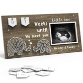 EURSET Baby Sonogram Frame with countdown wooden plaques for weeks until arrival, keepsake.