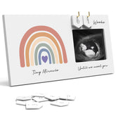 EURSET rainbow baby frame showing 4x3 ultrasound photo for timeless nursery decor