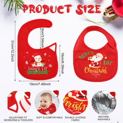 Eurzom Christmas baby bib deer design guards clothing from spills at snack time