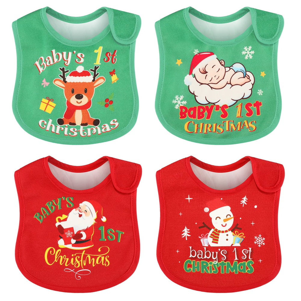 Eurzom Christmas baby bib snowman design helps keep outfits clean during meals