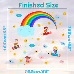 Eutecado watercolor rainbow panel decor sparks creativity in kids' rooms.