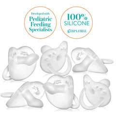 Evenflo Balance Plus Stage 2 pacifier closeup with soft materials for infant comfort